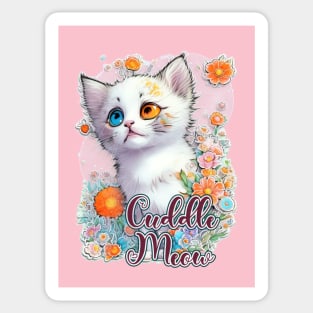 Cute Kitten, "Cuddle Me" Sticker